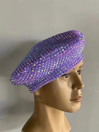 Full Rhinestone Embellished Glamour Beret Hat Stage Accessory