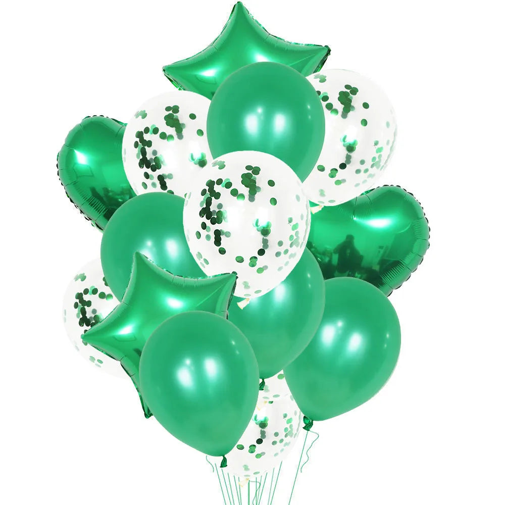 14pcs Stars Foil Confetti Balloons 18inch Sequined Balloon Set for Party Holiday Decorations
