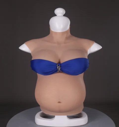 Realistic Artificial Chest Fake Boobs 4/6/9 Month Silicone Pregnant Belly With Breast Forms Cotton Fill for Cosplay Crossdresser