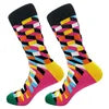 Men's Funny Socks Fine Paragraph Diamond Pattern Argyle Three-dimensional Tube Geometric Funny Large Size Combed Cotton