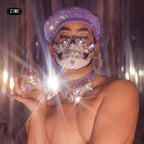 Full Rhinestone Embellished Glamour Beret Hat Stage Accessory