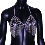 Dazzling Multilayer Crystal Tassel Waist & Bikini Bra Body Chain Jewelry