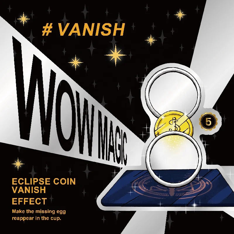 Magic Class Eclipse Coin Vanish Party Show Tricks for  Beginners Magic Gift on Festivals Make the Coin Disappear Instantly