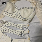 White Cyber Military Commander Bodysuit & Harness Set Men's & Women's Stage Dance Costume
