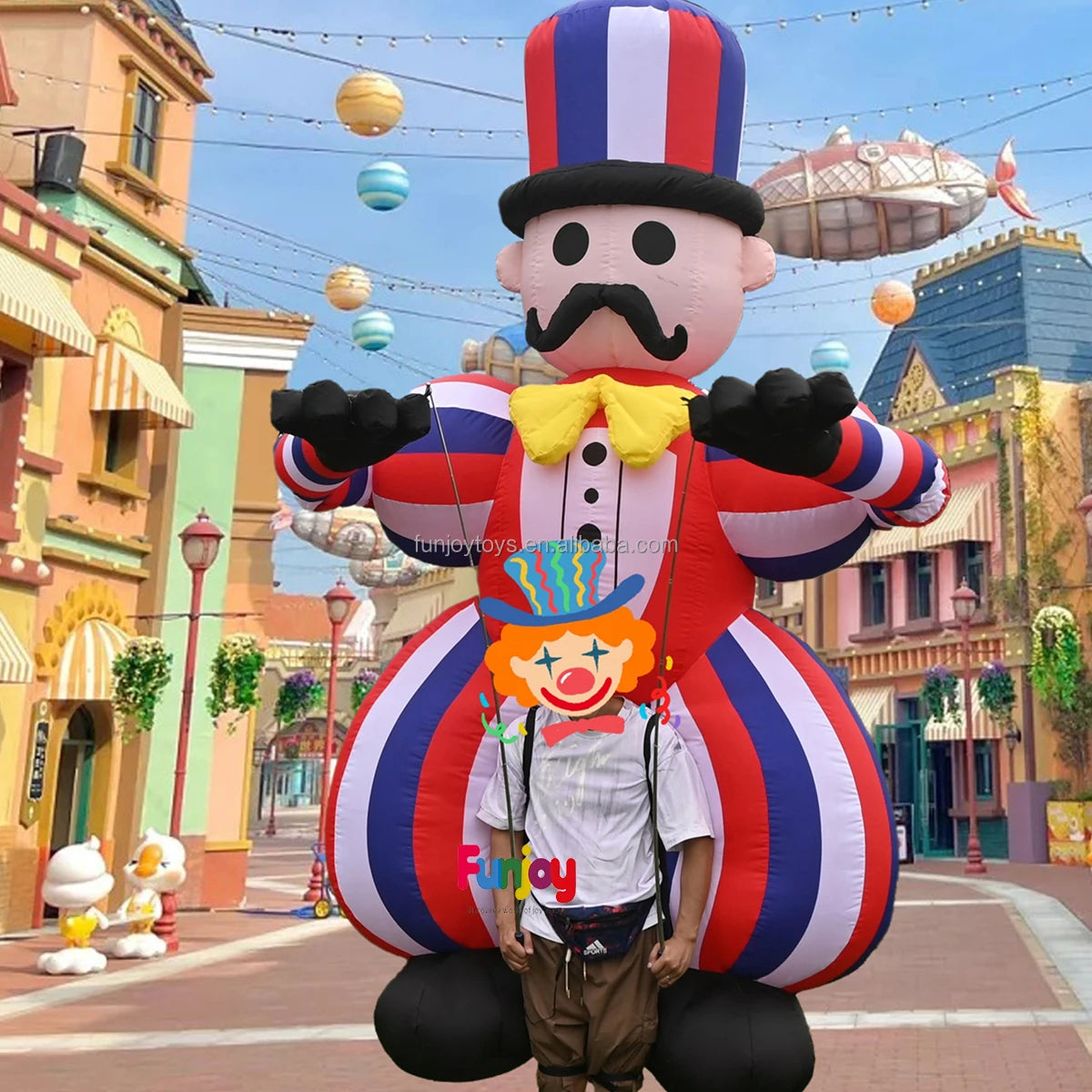 3/3.5m High Inflatable Clown Cartoon Puppet Suit Carnival Parade & Festival Decoration Essential