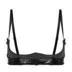 Patent Leather Underwired Open-Cup Bra