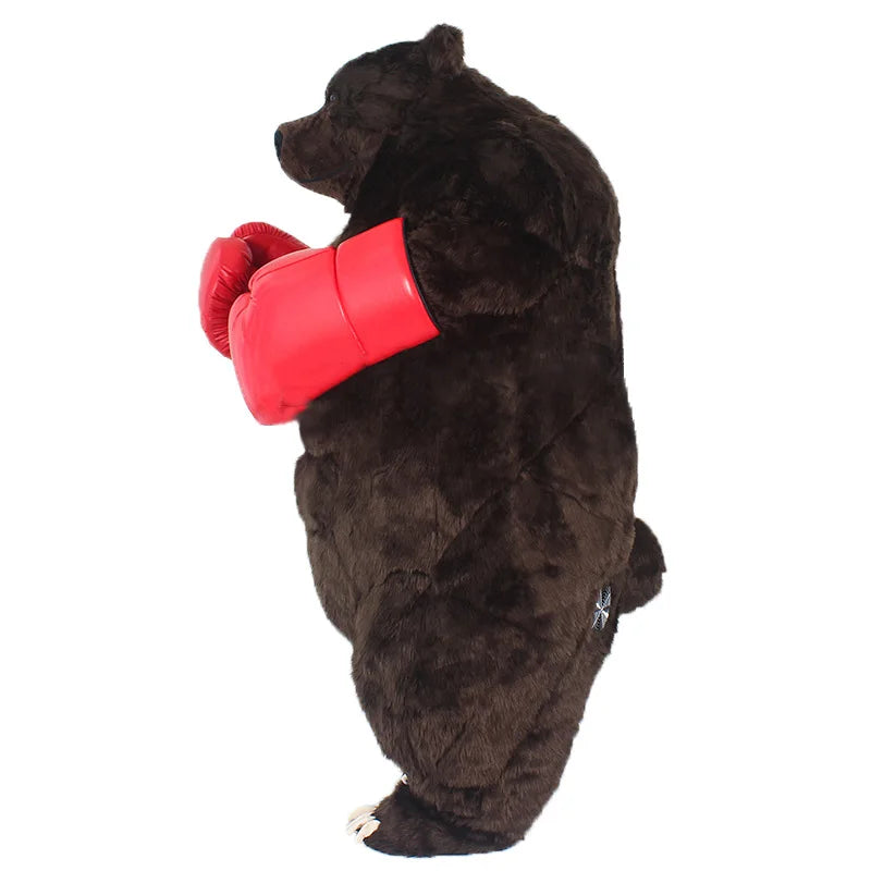Furry Giant Boxing Bear Inflatable Costume Plush Simulation Brown Bear Costumes Mascot Adult Party Cosplay Suits