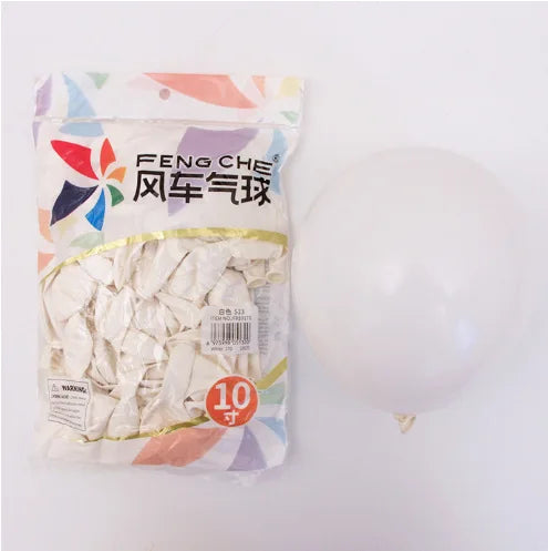 100pcs/bag 10 Inch Fengche Thickened Matte Color Round Latex Balloon for Birthday Wedding Balloons Decoration