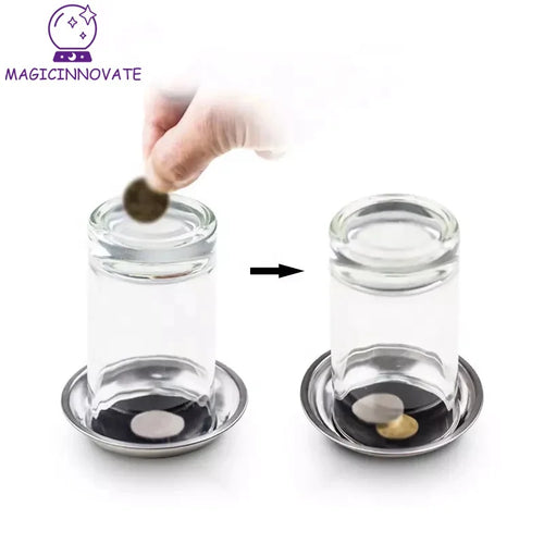 1 Pieces Coin Penetration Magic Tricks Quality Stretch Coins Thru Glass Cup Bottom Into Cup Black Hole Magic Props Illusion - Big Tim's Magic Emporium