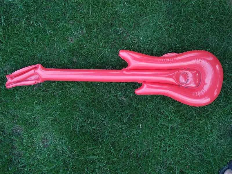95cm Inflatable Guitar PVC Stage Props Children 's Simulation Inflatable Musical Instrument Explosion Inflatable Toys