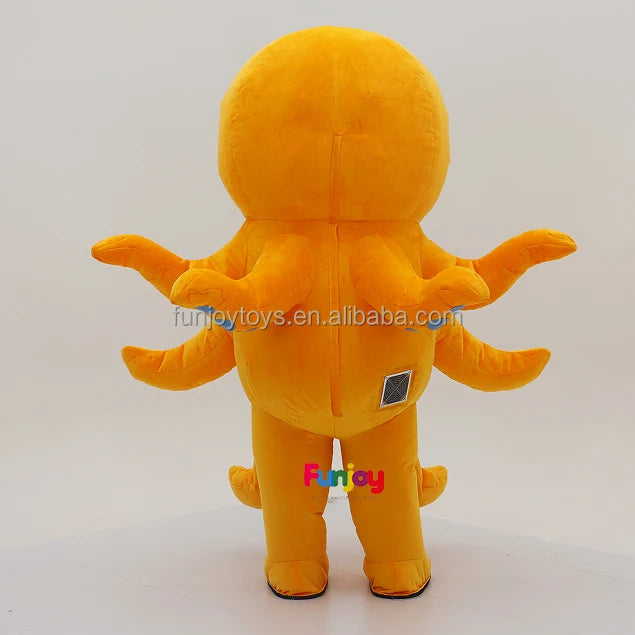 Adult Full Body Inflatable Octopus Costume Walking Ocean Animal Mascot Suit for Party & Entertainment