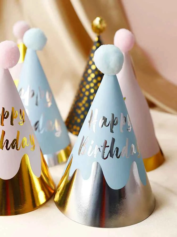 Happy Birthday Party Adult Hats Polka Dot DIY Cute Handmade Cap Princess Crown Shower Baby Decoration Boy Girl Gifts Supplie