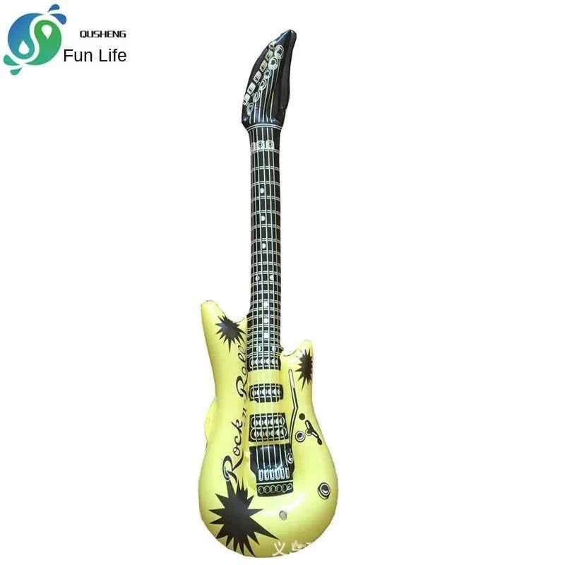 95cm Inflatable Guitar PVC Stage Props Children 's Simulation Inflatable Musical Instrument Explosion Inflatable Toys