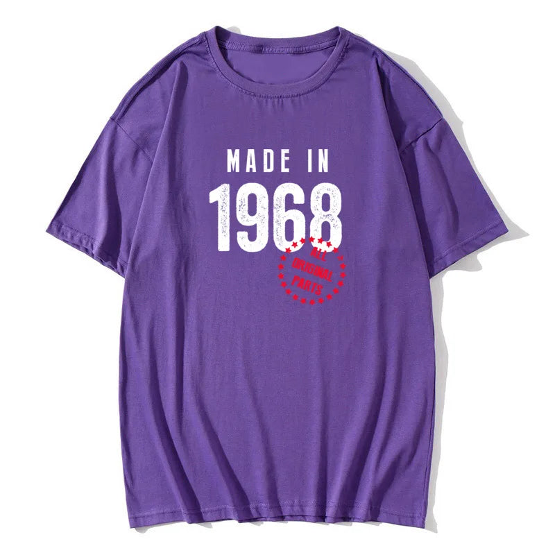 Funny T shirt Husband Birthday Gift 100% Cotton Retro TShirts 1965 1966 1967 1968 1969 Vintage Print Man Round Neck Clothes - Big Tim's Magic Emporium