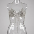Dazzling Crystal Tassel Bra Chain & Skirt Bikini Body Jewelry Set