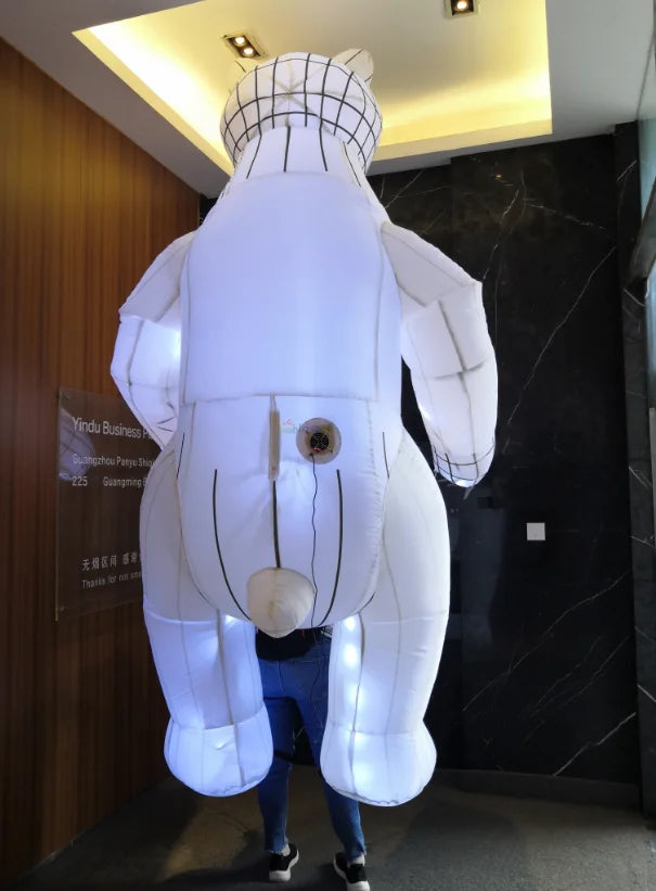 Carnival Attractive Giant Inflatable Polar Bear Costume Advertising Parade Lighted Butterfly Walking Costume for Party Event