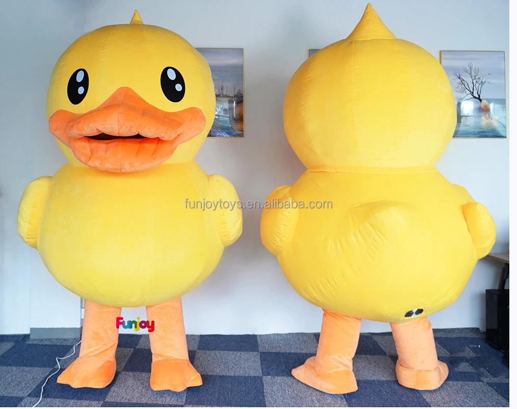 Funny Furry Cosplay Inflatable Duck Costume Plush Mascot Suit for Adults for Carnival & Halloween Celebrations for Men Women