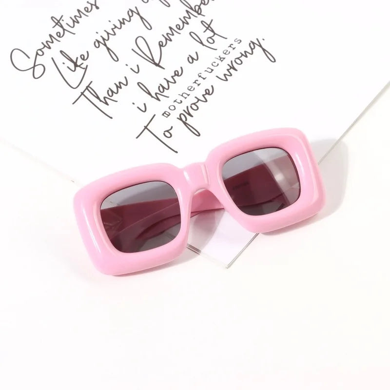 2023 Multi Colors New Unique Fashion Design Y2K Funny  Square Kids Baby Sunglasses for Decoration Eyewear