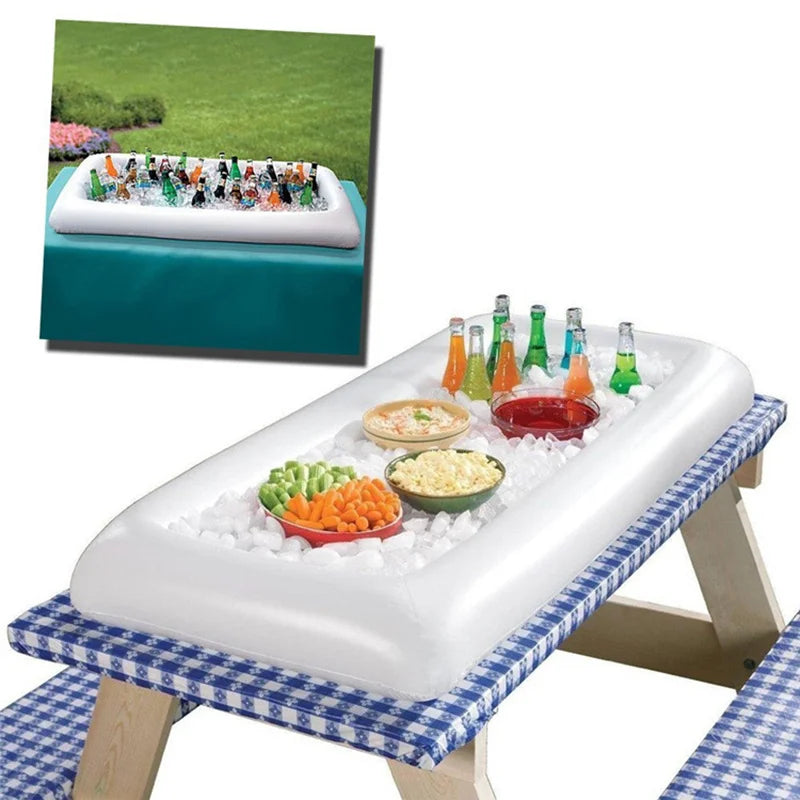 Party Inflatable Salad Bar Buffet Pool Inflatable Ice Bucket Outdoor Swimming Pool Drink Float Holder Food Supplies Toy Stand