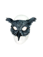 Layered Horned Owl Handmade Genuine Leather Mask in Grey by Rockwell Masks