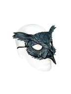 Layered Horned Owl Handmade Genuine Leather Mask in Grey by Rockwell Masks