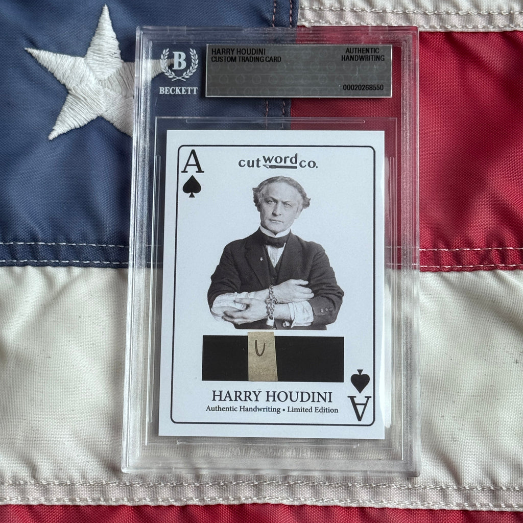 Harry Houdini Handwritten Word Cut from a Autograph Letter Signed Beckett BAS