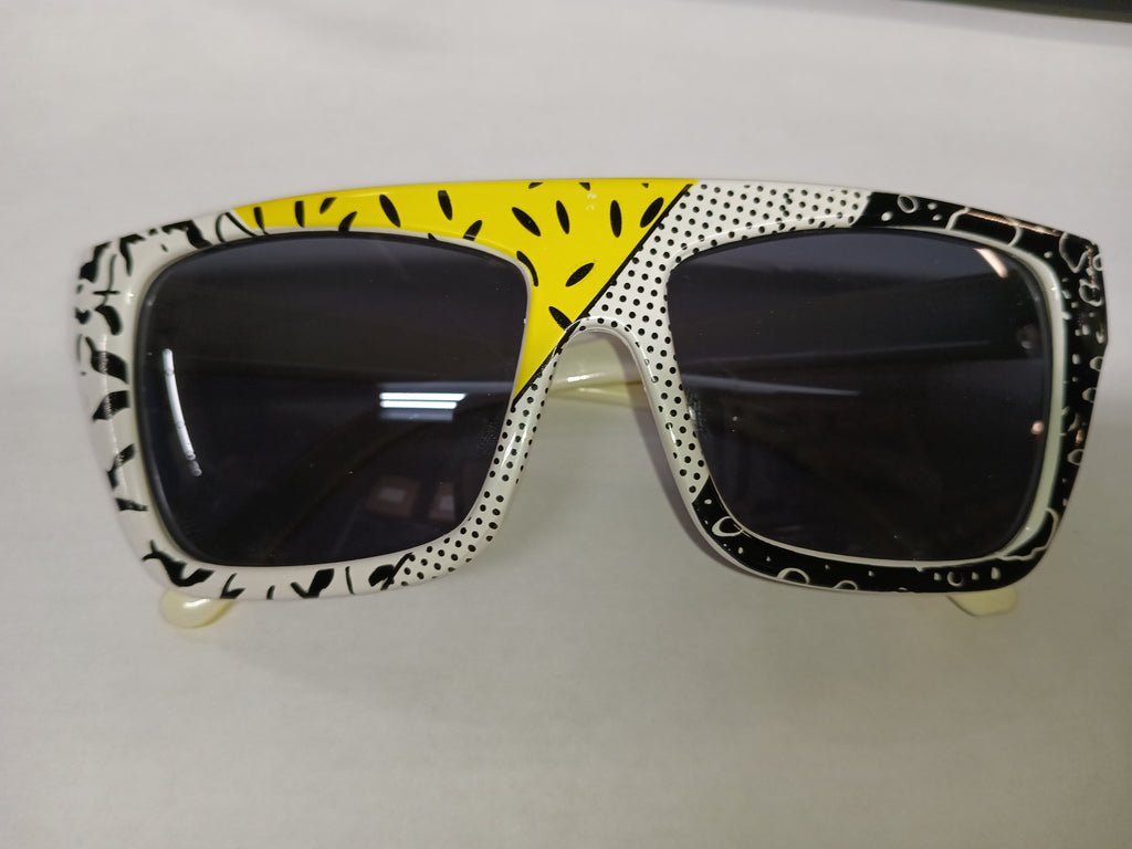 80's White Party Colorful Triangle Mod Sunglasses Party3 by HalloweenStore.com