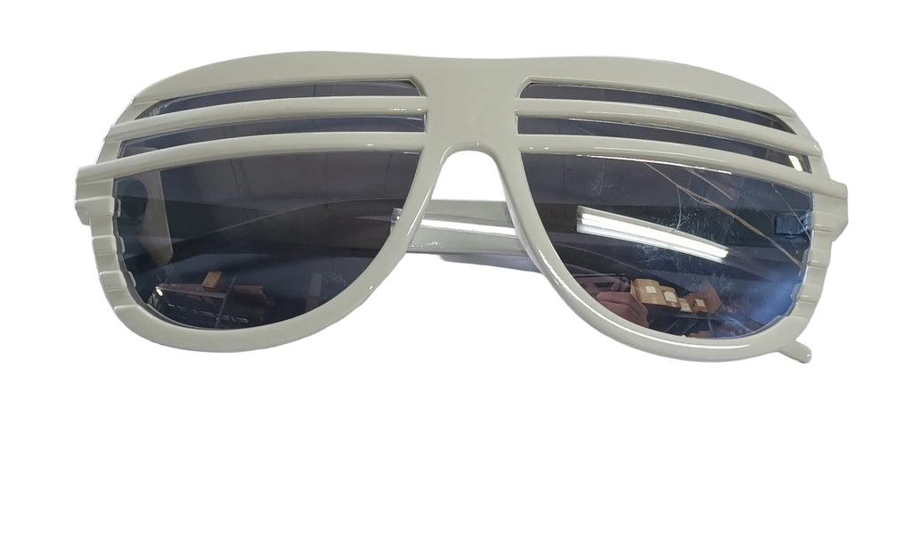 Half Shutter Shades Retro 80s Aviator Style Sunglasses Mirrored Lens by HalloweenStore.com