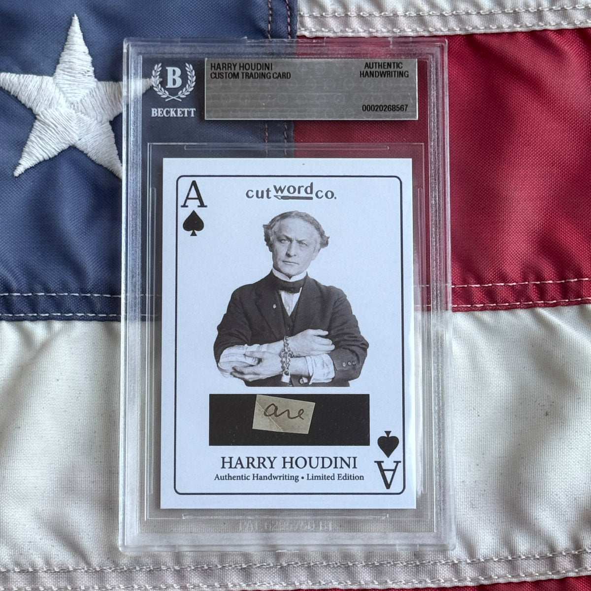 Harry Houdini Handwritten Word Cut from a Autograph Letter Signed Beckett BAS