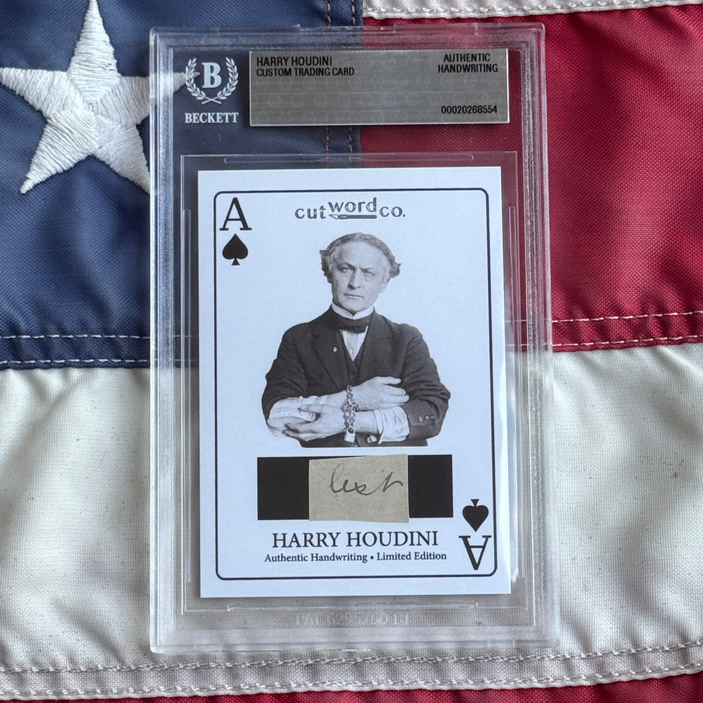 Harry Houdini Handwritten Word Cut from a Autograph Letter Signed Beckett BAS