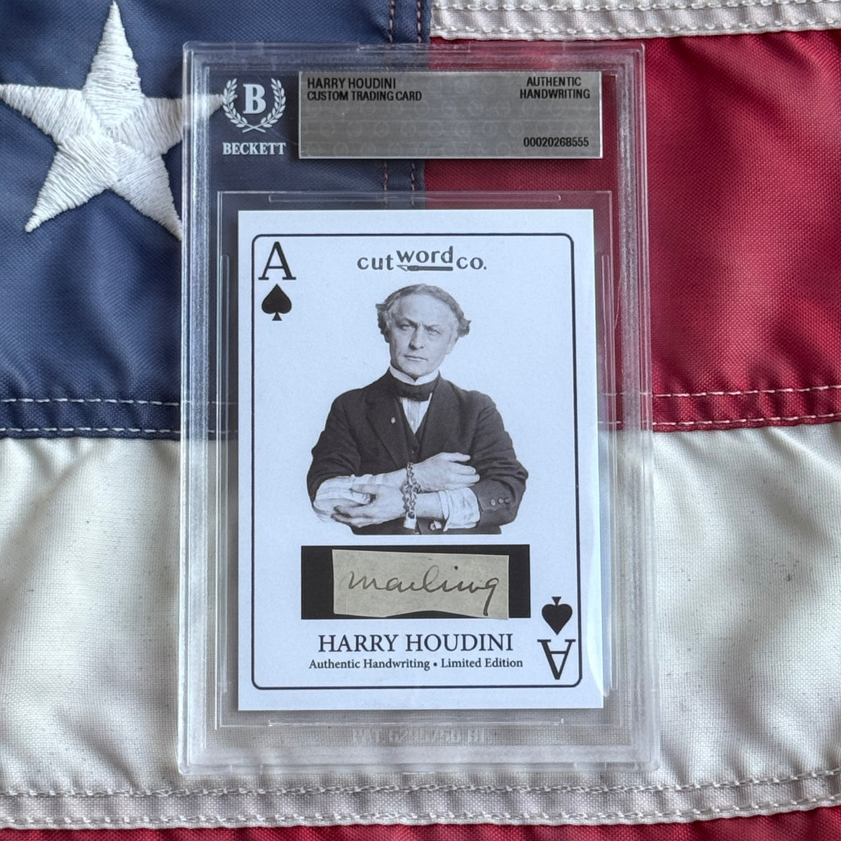 Harry Houdini Handwritten Word Cut from a Autograph Letter Signed Beckett BAS