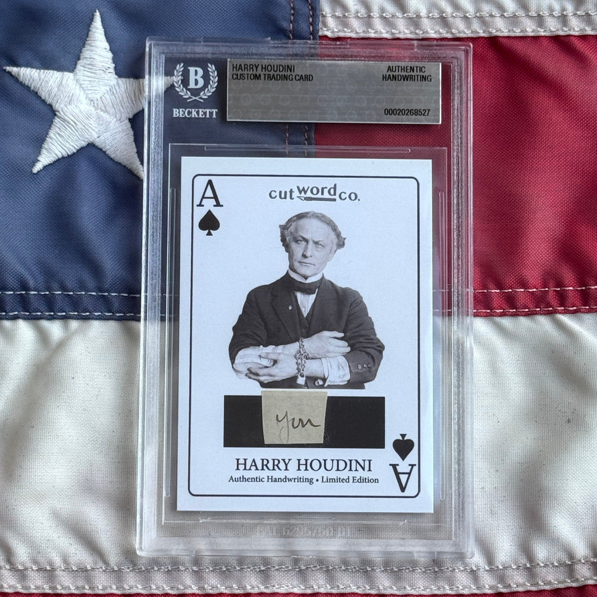 Harry Houdini Handwritten Word Cut from a Autograph Letter Signed Beckett BAS