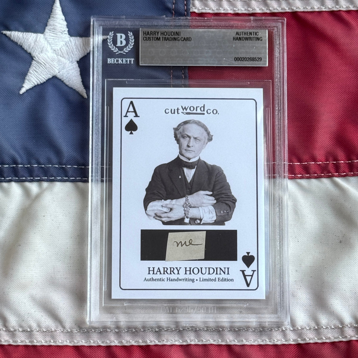Harry Houdini Handwritten Word Cut from a Autograph Letter Signed Beckett BAS