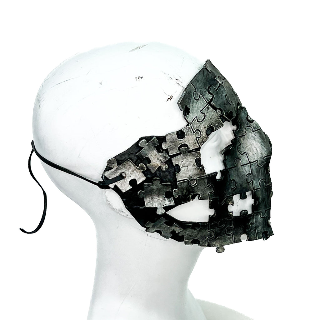 Handmade Genuine Leather Puzzle Mask by Rockwell Masks