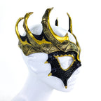 Dragon Crown Eye Mask - Handmade Genuine Leather - Masquerade, Halloween or Cosplay Costume by Rockwell Masks