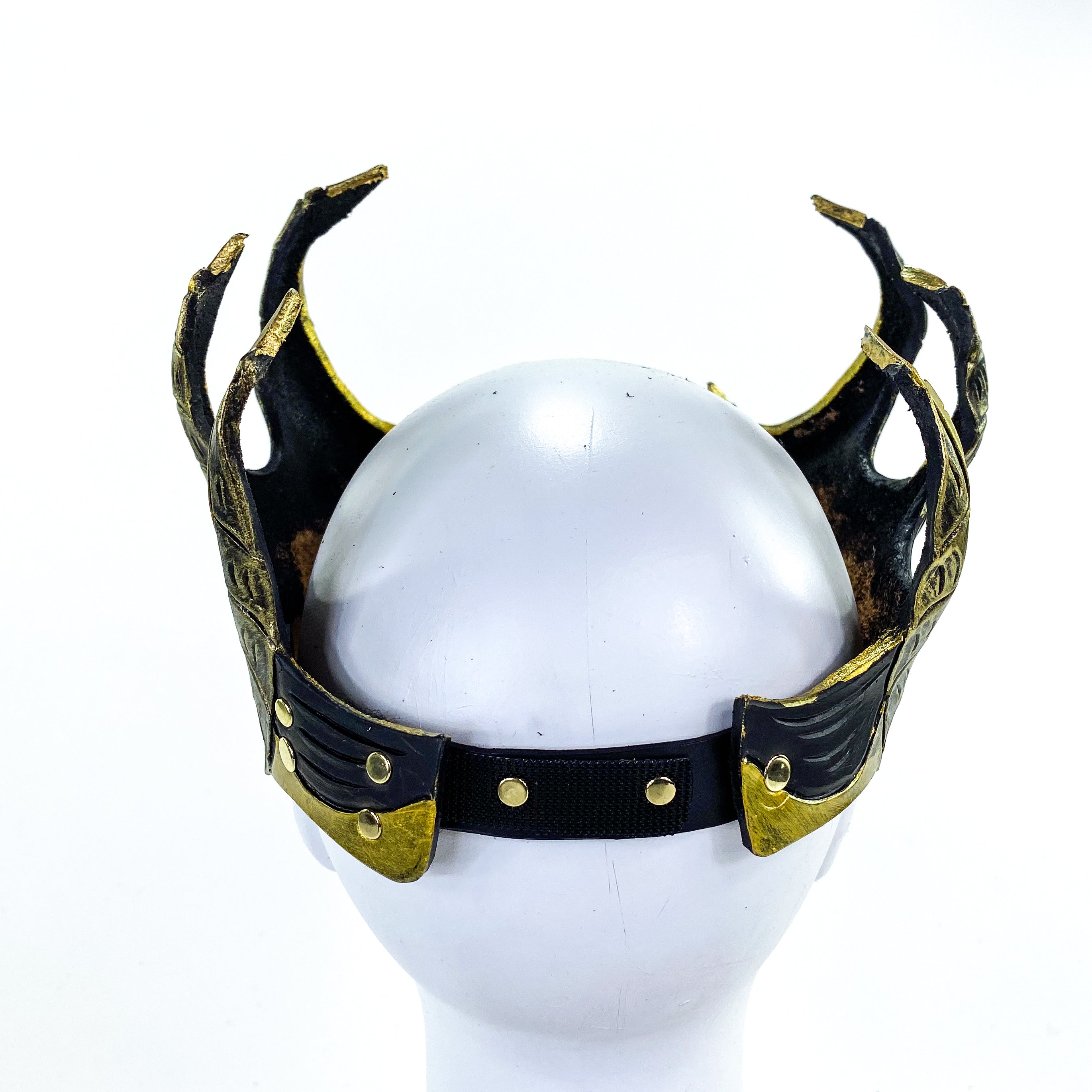 Dragon Crown Eye Mask - Handmade Genuine Leather - Masquerade, Halloween or Cosplay Costume by Rockwell Masks