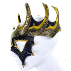 Dragon Crown Eye Mask - Handmade Genuine Leather - Masquerade, Halloween or Cosplay Costume by Rockwell Masks