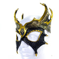 Dragon Crown Eye Mask - Handmade Genuine Leather - Masquerade, Halloween or Cosplay Costume by Rockwell Masks