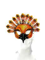 Sienna Peacock Handmade Genuine Leather Mask by Rockwell Masks