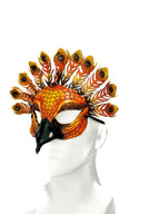 Sienna Peacock Handmade Genuine Leather Mask by Rockwell Masks