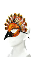 Sienna Peacock Handmade Genuine Leather Mask by Rockwell Masks
