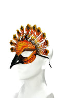 Sienna Peacock Handmade Genuine Leather Mask by Rockwell Masks