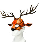 Geometric Deer Genuine Leather Mask In Sienna by Rockwell Masks
