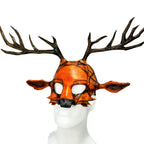 Geometric Deer Genuine Leather Mask In Sienna by Rockwell Masks