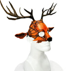 Geometric Deer Genuine Leather Mask In Sienna by Rockwell Masks