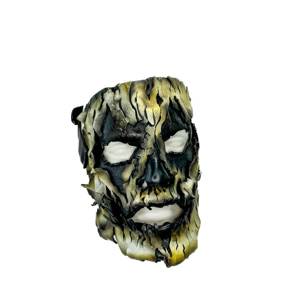 Genuine Leather Mask - Shattered Clown - Thick Straps w Velcro Included - Wide Mouth Edition by Rockwell Masks