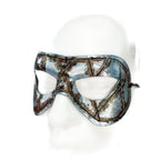 Dual Layer Handmade Genuine Leather Mask in Silver Rust with Swarovski Crystals (Copy) by Rockwell Masks