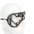 Dual Layer Handmade Genuine Leather Mask in Silver Rust with Swarovski Crystals (Copy) by Rockwell Masks