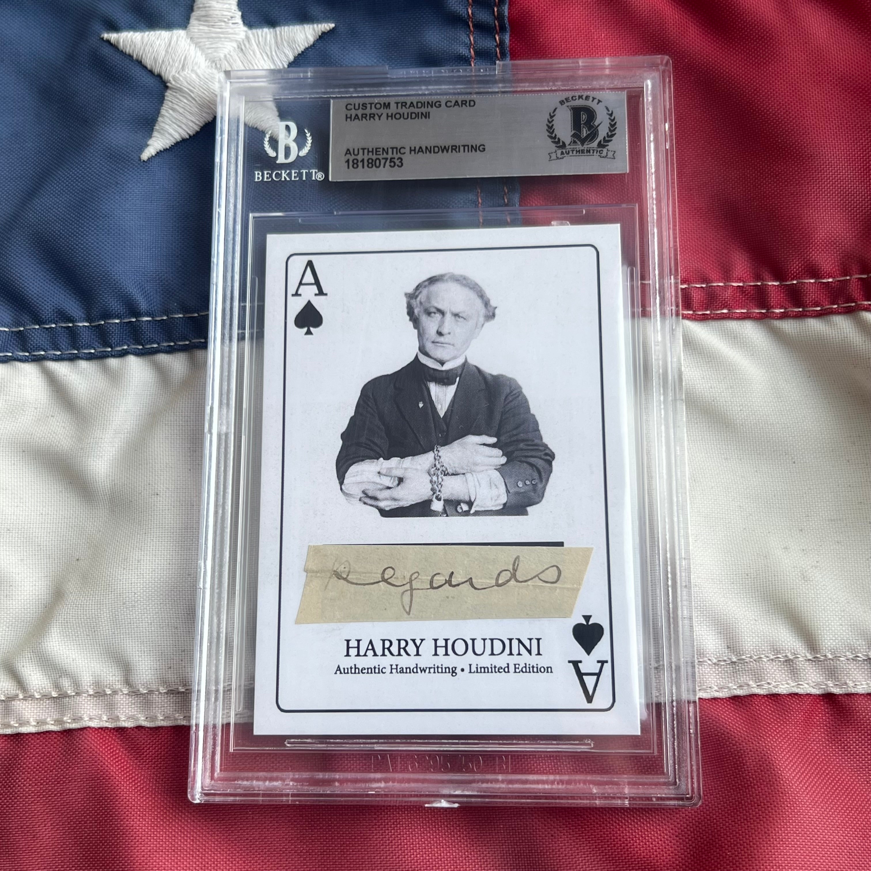 Harry Houdini Handwritten Word Cut from a Autograph Letter Signed Beckett BAS