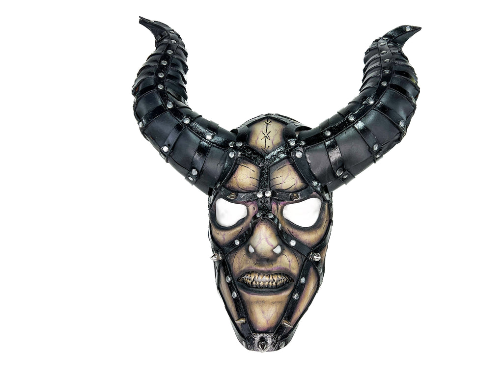 Evil Being - Handmade Genuine Horned Leather Devil/Demon/Satan Horned Mask by Rockwell Masks